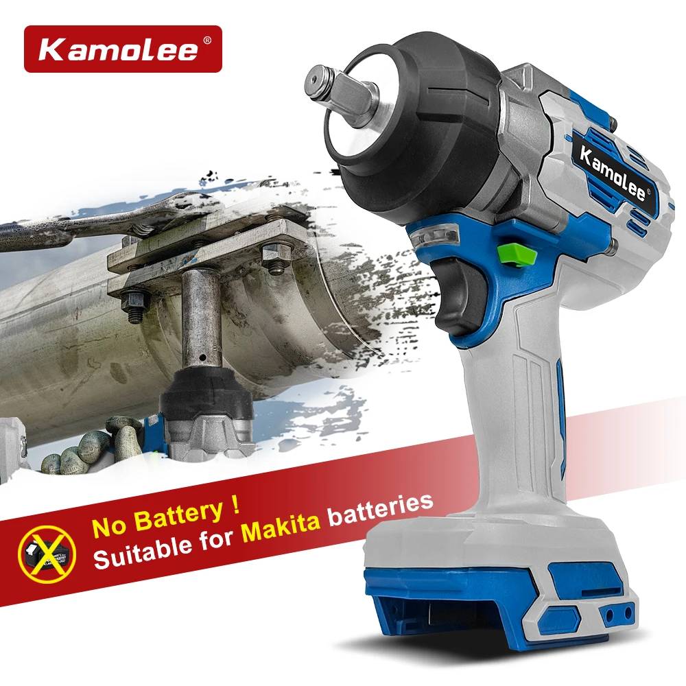 

Kamolee 1/2 inch 3100NM Brushless Electric Wrench Cordless Impact Wrench Handheld Power Tool For 18v/21V Battery