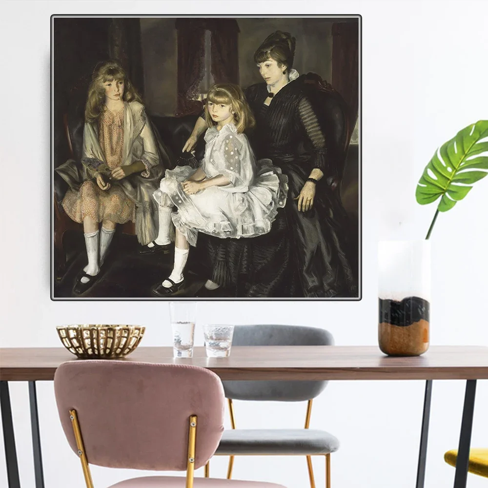 سيتون جورج منفاخ 《إيما وأطفالها، 1923》لوحة فنية مطبوعة بالزيت من القماش صورة فنية ديكور جدران حديث ديكور منزلي