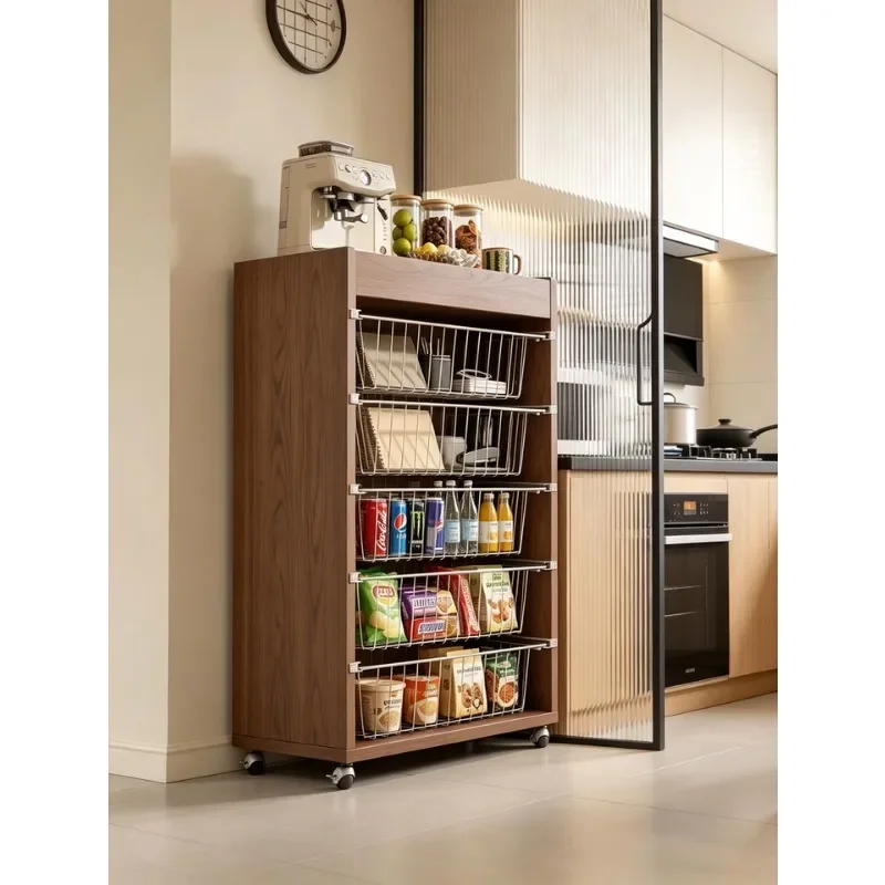 Rolling Kitchen Storage Cart Multi Tier Mobile Organizer Rack With Wire Basket For Vegetable Snack