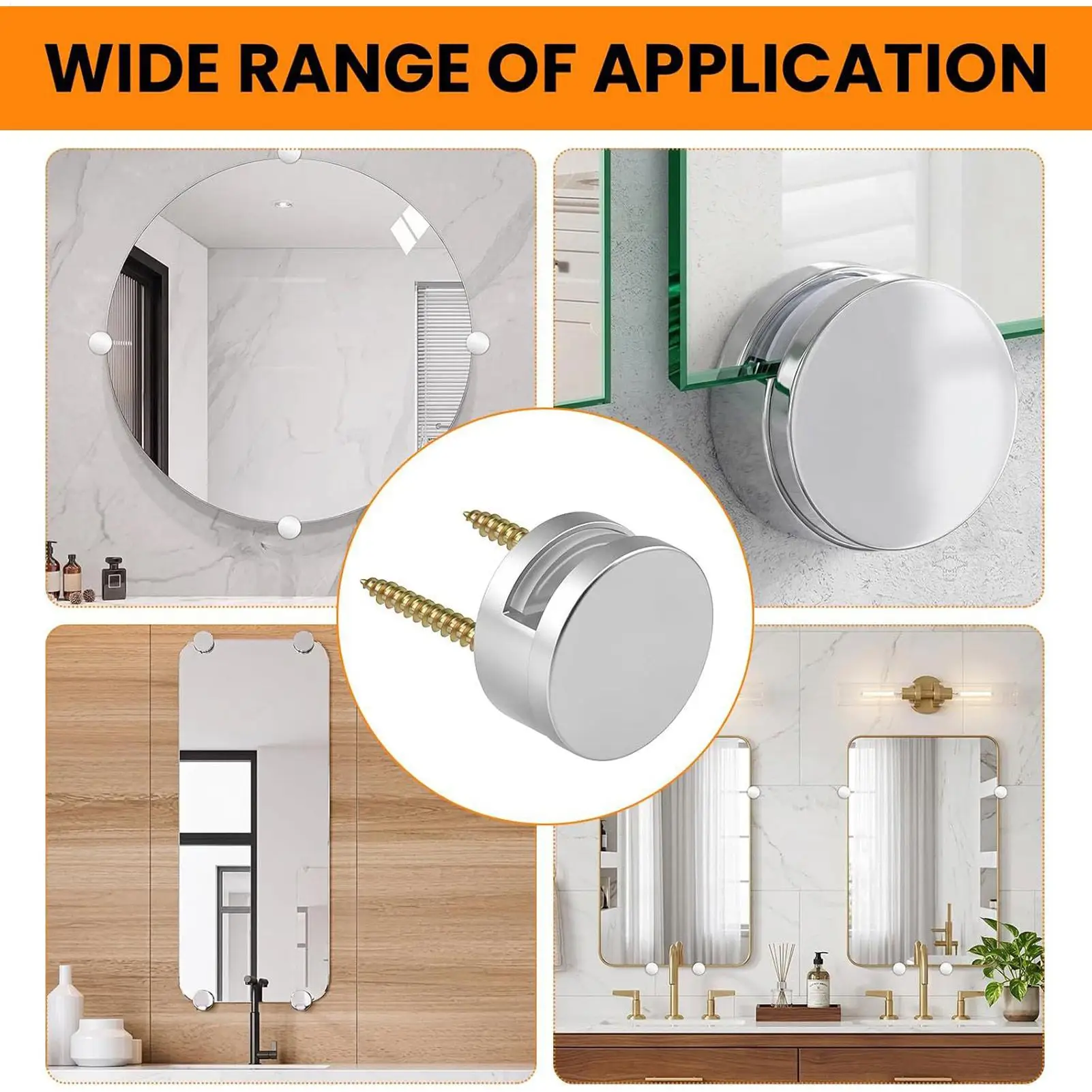 12 Pcs Bathroom Mirror Glass Mirror Hinger Fixed Accessories Advertising Plate Glass Clamp Fixed Clip Fixed Fitting