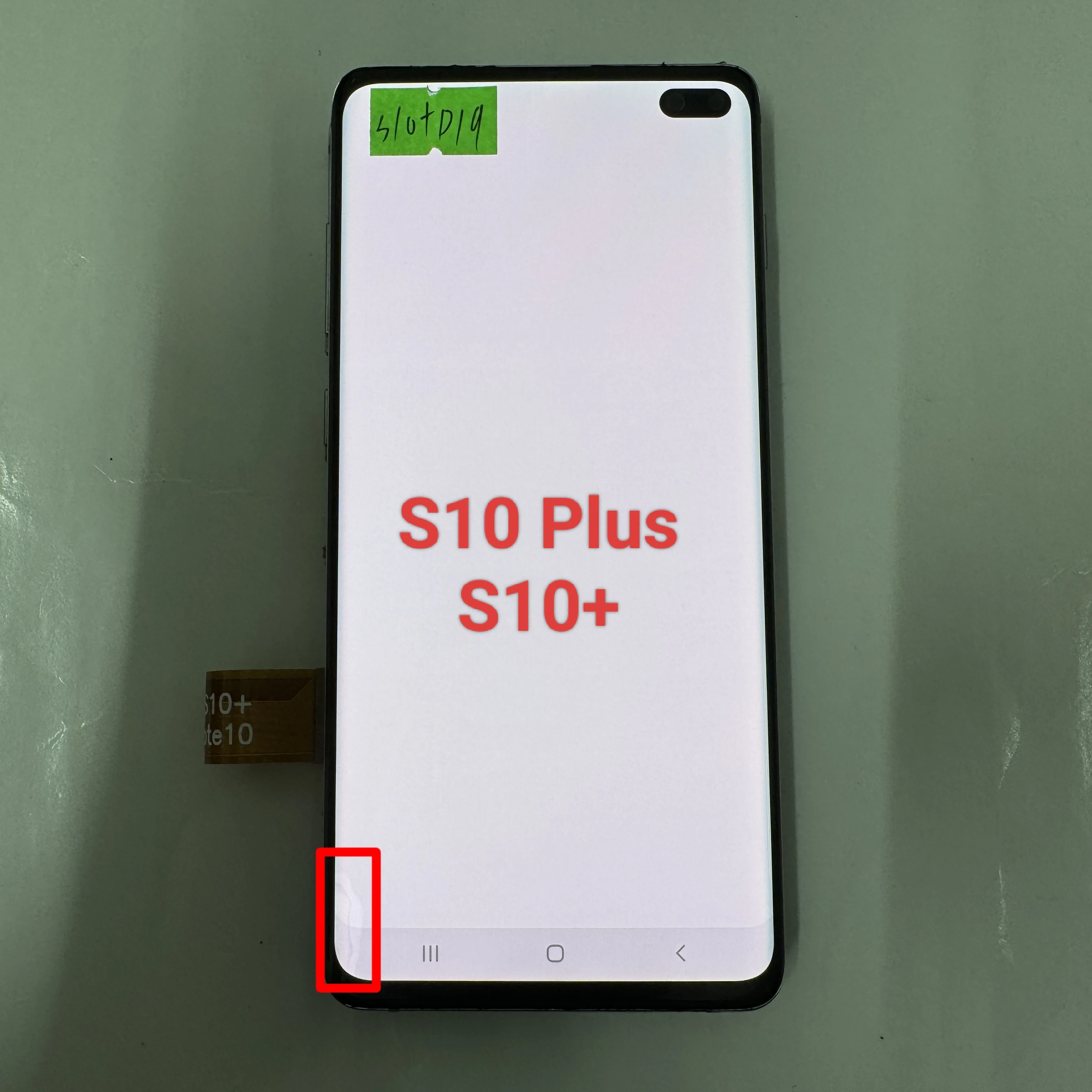 Galaxy S10 Plus with frame, defective displays SM-G975F, G975D, G975U, original replacement screen components