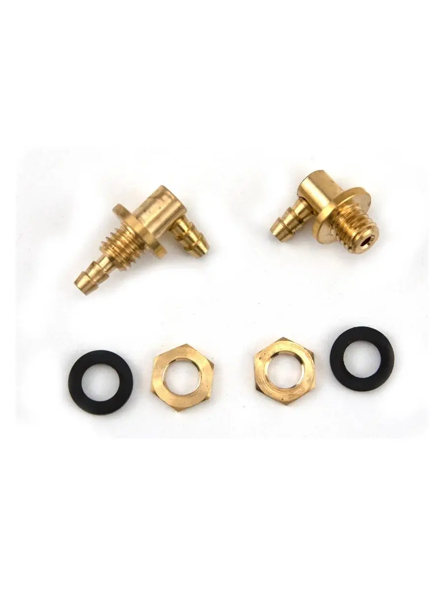 1Pair 2.5*3.5MM Transparent Fuel Tank Metal Accessories Oil Inlet Outlet Nozzle Kit Replacement Part for RC Aircraft