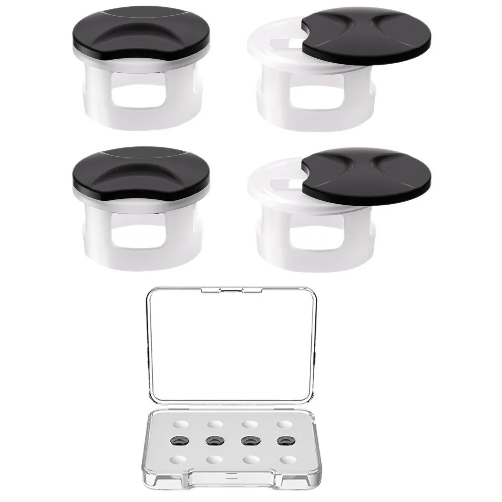 2/4Pcs Adjustable Camera Lens Protect Cover Snap-On Dust-proof Light Shielding Sticker Anti-Glare Hood