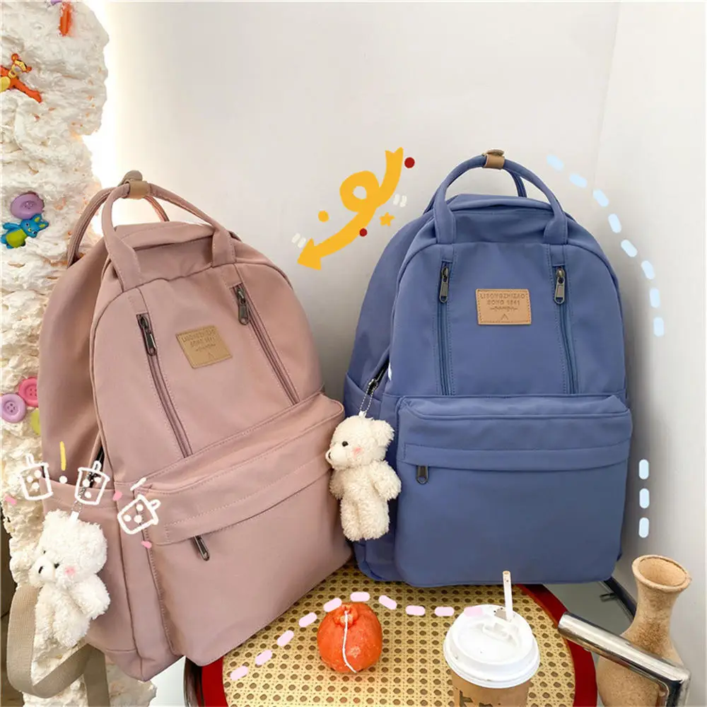 Fashion Solid Women Backpack Classic Canvas Backpack Women High Capacity Leisure School Bag For Girl Casual Travel Backpack