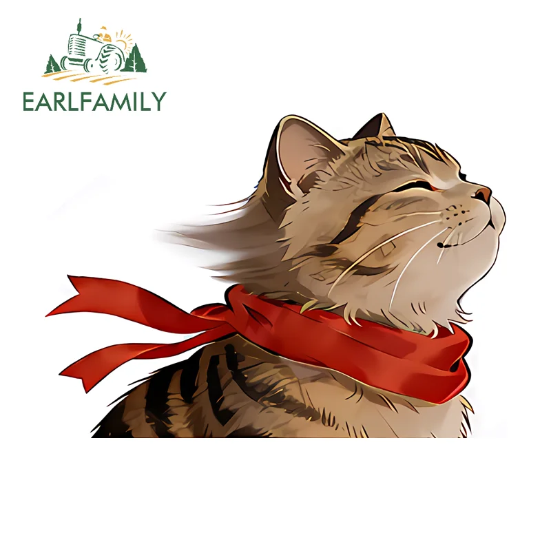 

EARLFAMILY Наклейки на автомобиль с изображением маленького котенка, дующего ветром, виниловые, милые, устойчивые к царапинам, для скейтборда, лобового стекла, для квадроциклов и фургонов