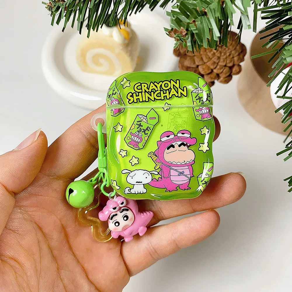 Earphone Case For Airpods 4 2 3 1 Pro 3 2 Cute Cartoon Anime Crayon Shin-chan Wireless Bluetooth Headset Protective Hard Cover