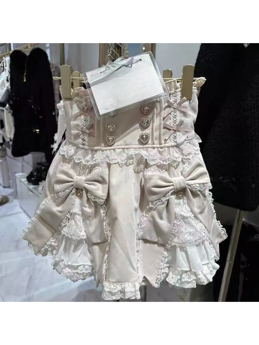 Japanse Zoete Gecorseteerde Geruite Lolita Rok 2026 Lente Zomer Leuke Strik Elegante Prinses Meisjes Vrouwen Korte Rok S-5xl - afbeelding 2