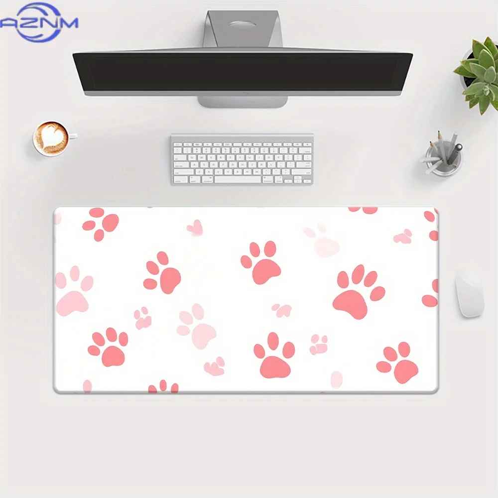 1pc,  Kitten, Puppy Paw Print, Simple and Stylish, HD Printed Pad for Desk, Multi Functional XXL Mousepad, Keyboard Gaming Mouse