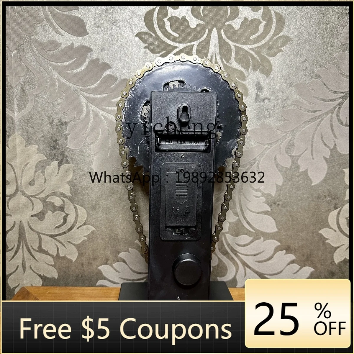 

AB home, chain seat clock, retro rotating gear mechanical clock, metal mechanical wind ornament gifts