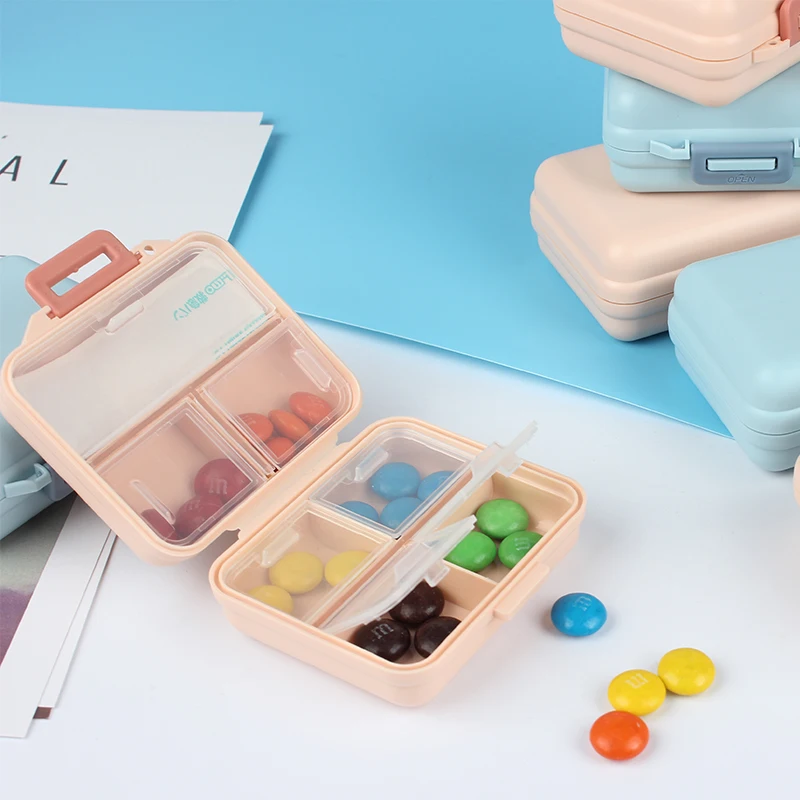 7-space Medical Travel Kits One Week Pill Box Small Convenient 7-day Portable Cute Separate Medicine Mini-box Storage Box Square