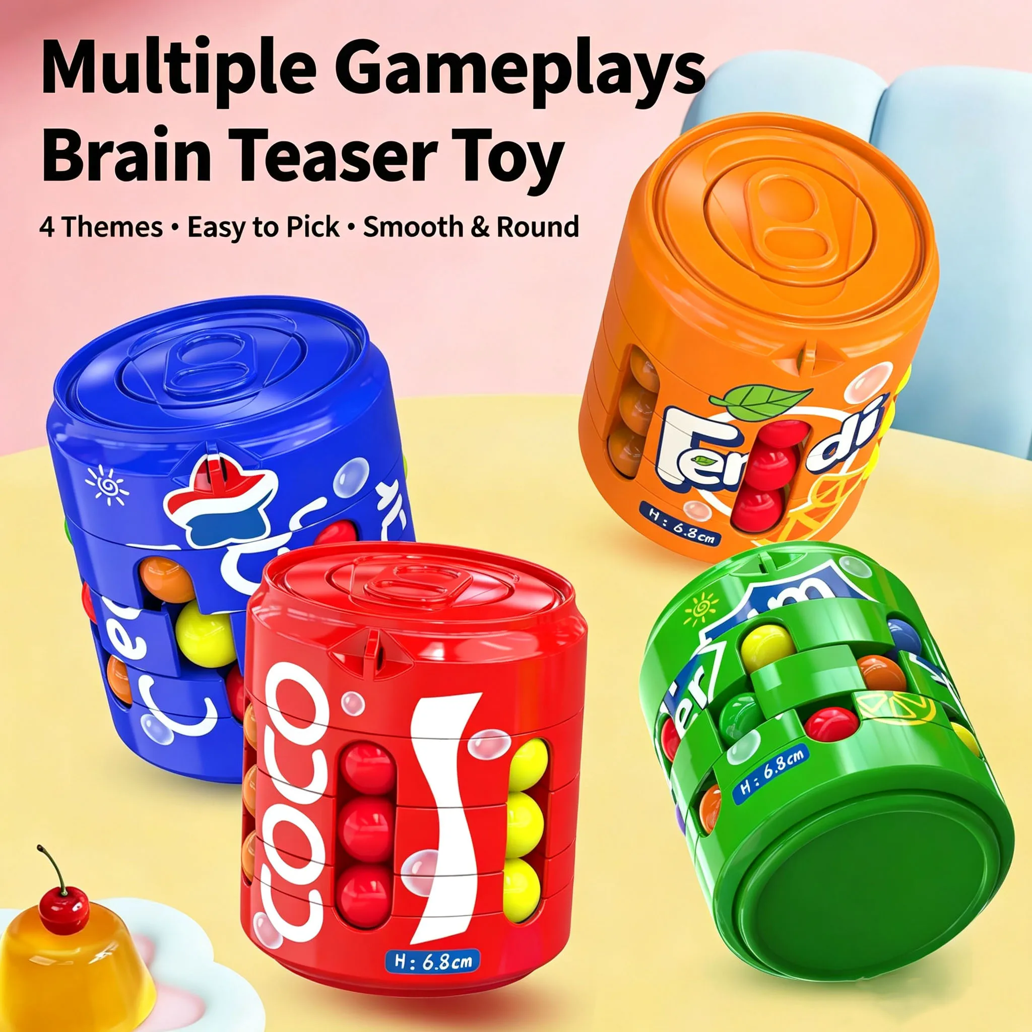 French Fries Magic Bean Cube Toy For Kids Finger Spinner Bead Maze Gyro Decompression Fidget Play