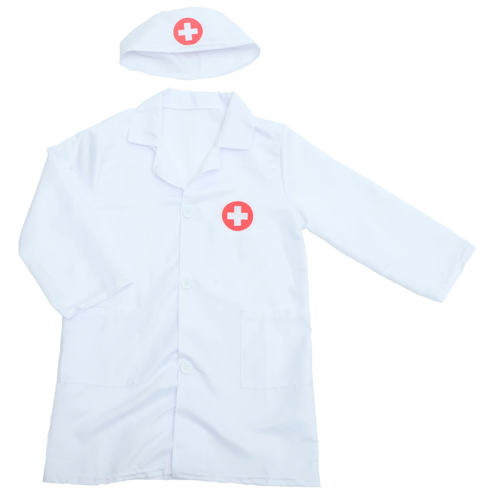 

Kids Doctor Cosplay Costume Outfit Long Sleeves Coat with Doctor Role Play Set (White) Kids Doctor Costume