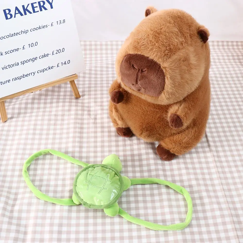 Capybara Simulation Capybara Plush Toy With Turtle Cloth Doll Capybara Plush Doll Soft Cute Doll Animal With Turtle Backpack