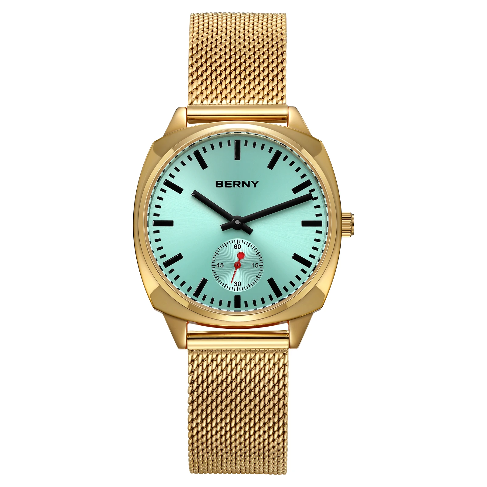 BERNY Railway Watch for Women Quartz Ladies Watch Simple Versatile Simple Dial Wristwatch Waterproof Leisure Watch for Women