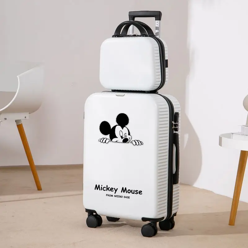 Disney Mickey Trolley Bagageset Cartoon Koffer met Wielen Lichtgewicht Rolling Bagage Case Wachtwoord Reiskoffers