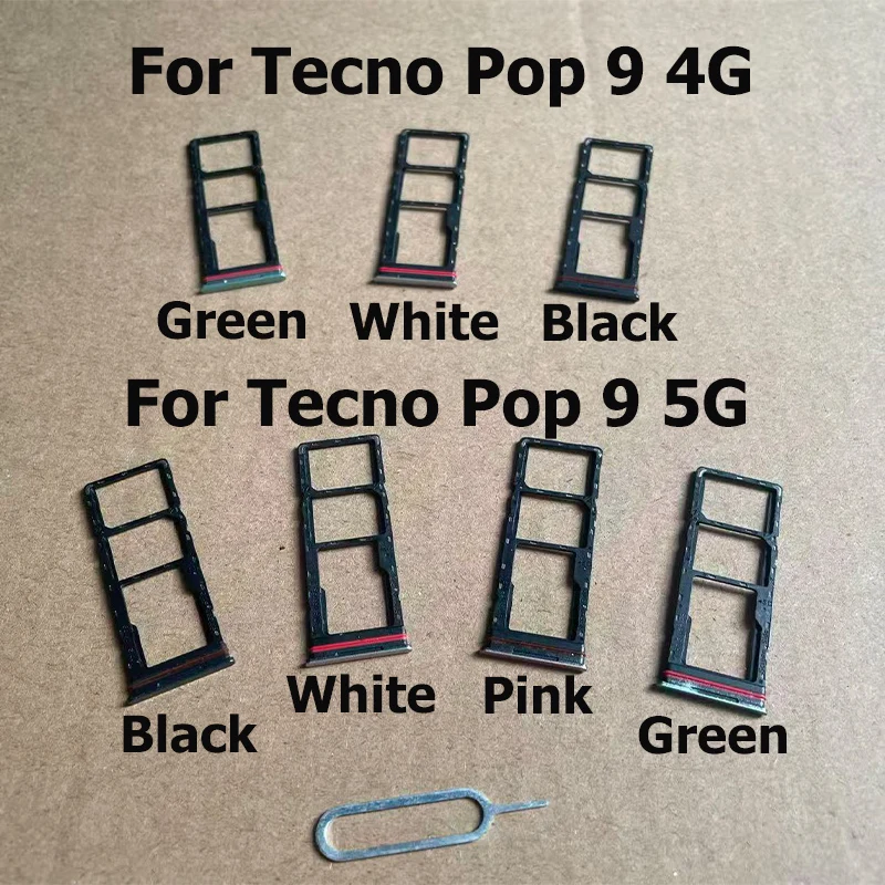 

For Tecno Pop 9 4G 5G Sim Card Tray Slot Holder Socket Adapter Connector Repair Parts Replacement