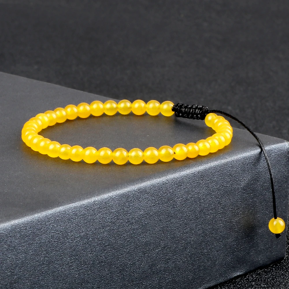 Einstellbare 4mm Chakra Perlen Armband Mini Naturstein Achate Lava Tigerauge Perlen Armbänder & Armreifen Frauen Männer Geschenk schmuck