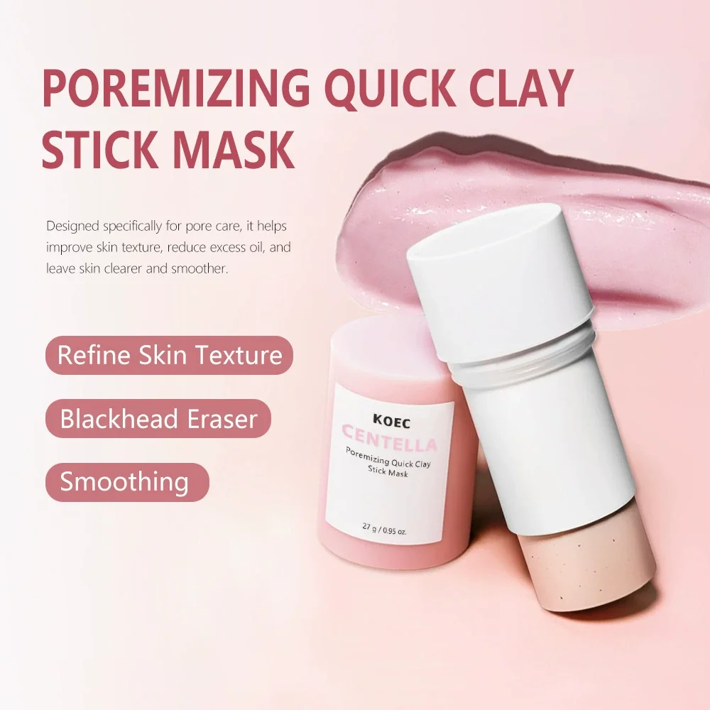 27g KOEC Centella Poremizing Quick Clay Stick Mask Smoothing Pore Care Remove Blackhead Refine Texture Kaolin Glycerin Bentonite