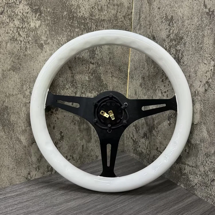 Real Wood 350mm Drift Racing Car Steering Wheel Deep Dish Classic Car Wooden Steering Wheels