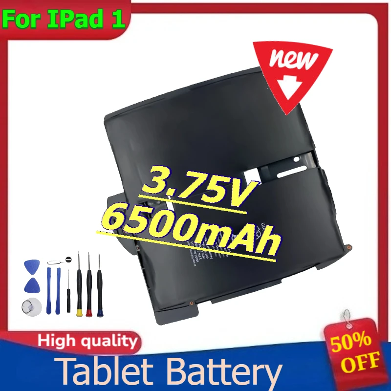 

For Apple For IPad 1 A1315 A1219 A1337 616-0448 616-0478 969TA028H Tablet Parts Battery 3.75V 6500mAh +Tools