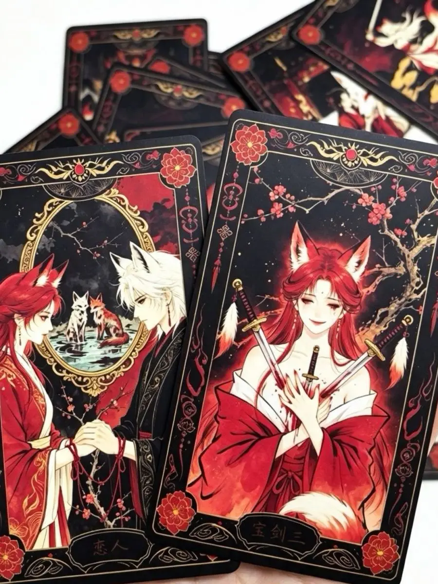 high-aesthetic-value-original-chinese-style-78-cards-tarot-deck-for-beginners-tabletop-game-card-by-painting-records