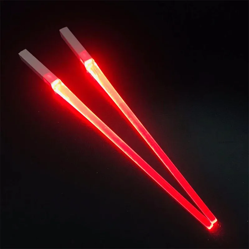 1Pair 9-Color LED Luminous Chopsticks Reusable Kitchen Accessories Light Up Dinning Party Tableware Glowing Food Safe Chopstick