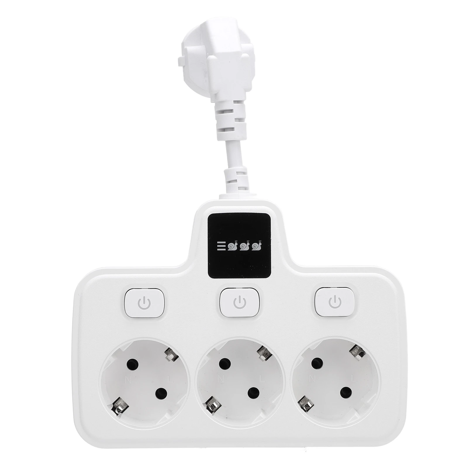 Power Socket with Independent Switch Multi Outlets Adapter 3 Way 2 Prong AC Grounding Outlet Extender