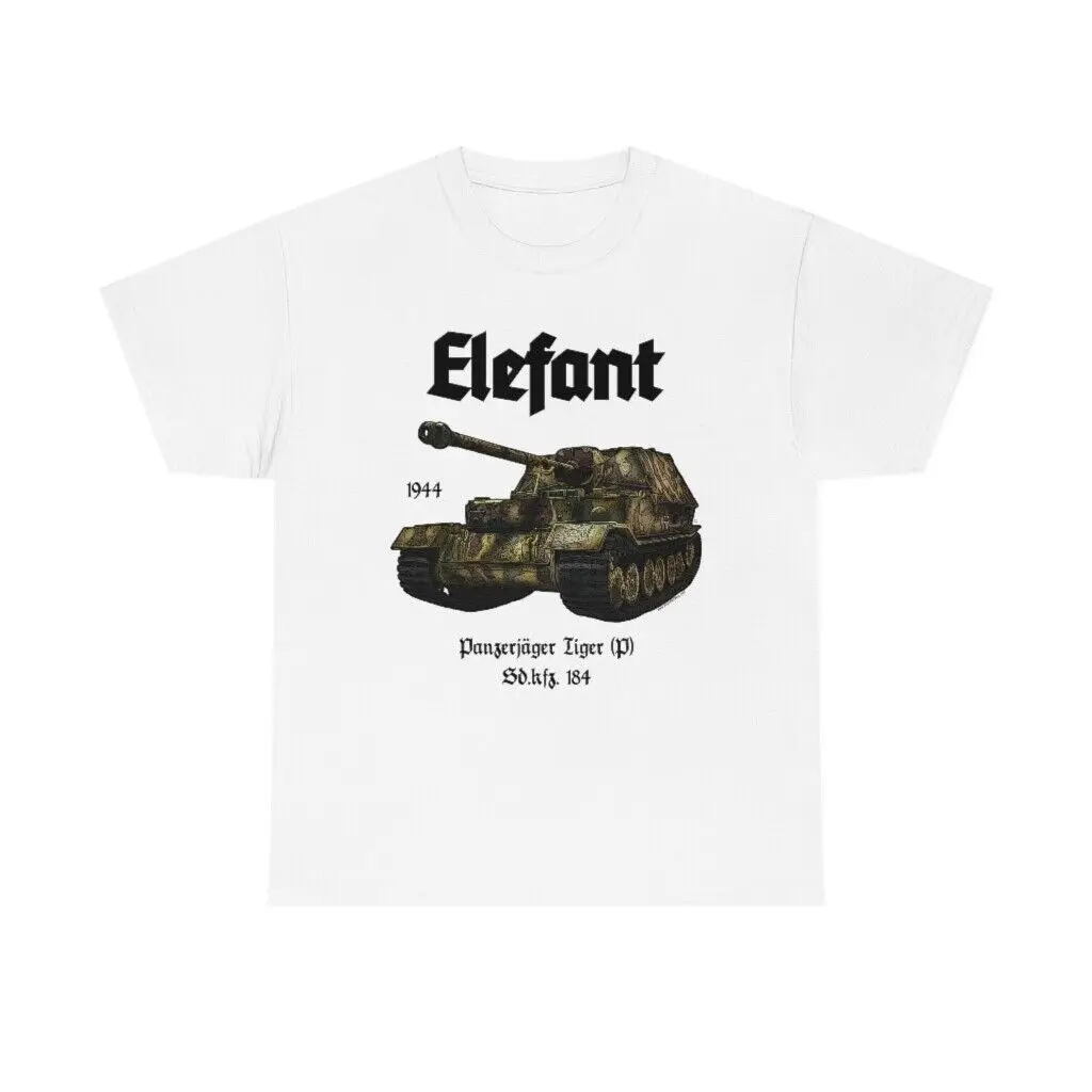 Elefant Tiger P Ferdinand WWII Tank T-Shirt German Panzer Army Tee Men's 100% Cotton Casual T-shirts Loose Top Size S-3XL