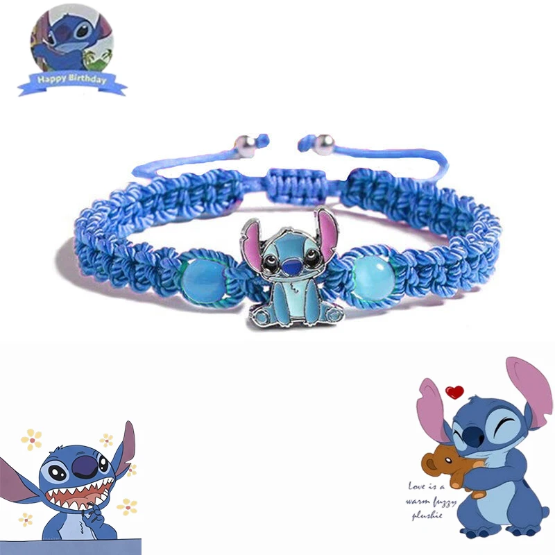 New comic Cartoon Stitch Girls Bracelet Lilo & Stitch Anime Braided Bracelet Jewelry Women's Children Christmas Gift Stich Toy