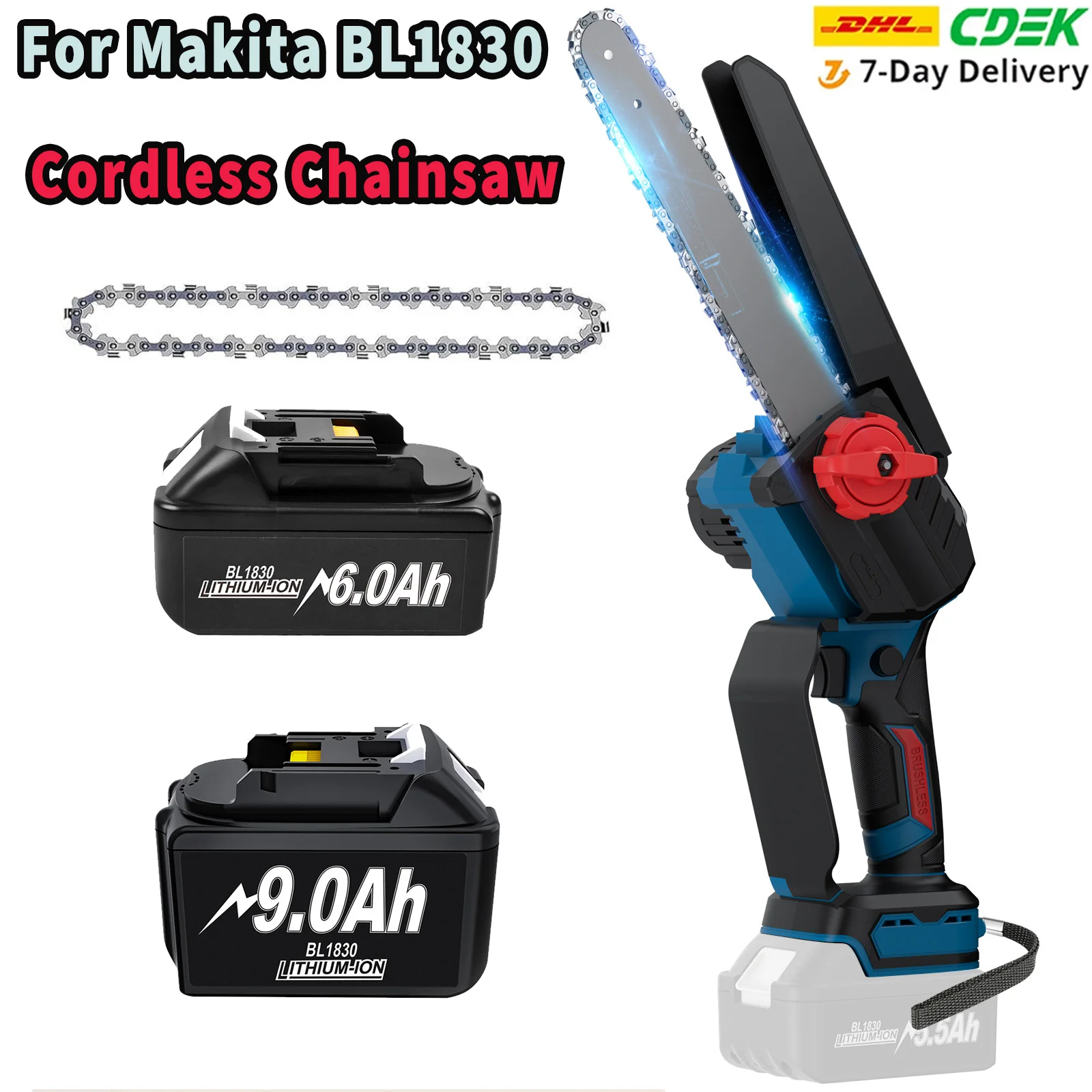 Bonadget For Makita 8 Inch Cordless Chainsaw High Hardness Chain BL1830 18v Battery BL1840 BL1850 BL1860 Chain saw Tool