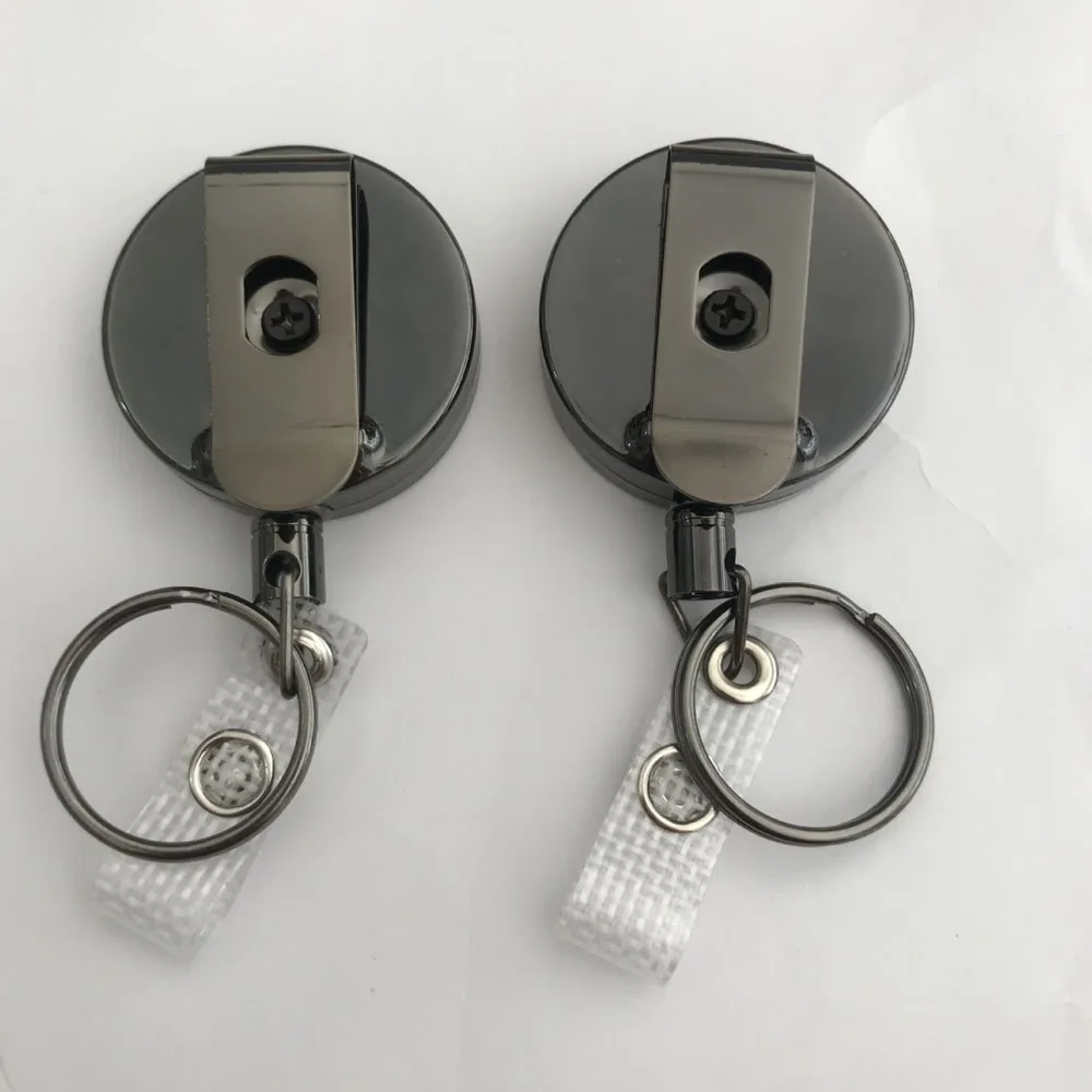 Tag Card ID Lanyard Pull Retractable Office Supplies Lanyard Clip Badge Holder Clip Badge Reel Clip Key Ring Clips Keychain