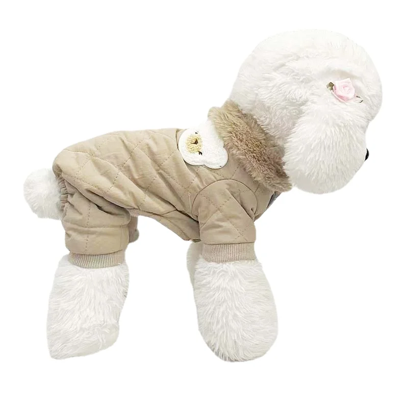 Warm Winter Pet Dog Clothes Pet Cotton Coat Jacket Jumpsuit Puppy Four-legged Clothes Small Dog Costume Apparel Outfit