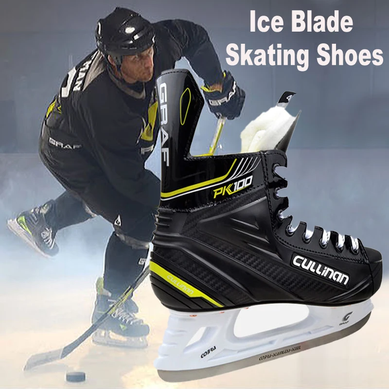 Graf Protect Bare Feet Ice Hockey Shoes PP Synthetic Leather Add Velvet Breathable Ice Blade Skating Shoes for Adults Children