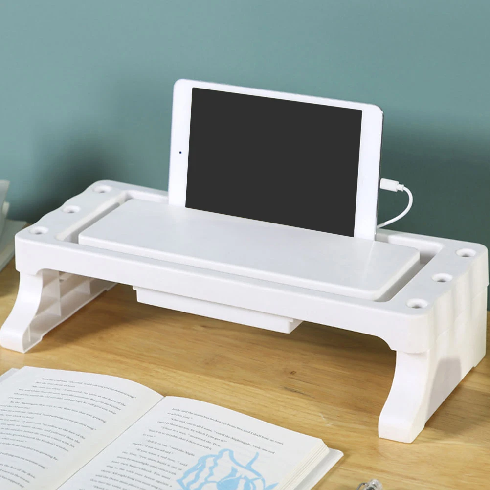 

Monitor St Riser Multifunctional Storage Rack Computer Laptop Elevated PP ganizer Smooth Edges Strong Capacity