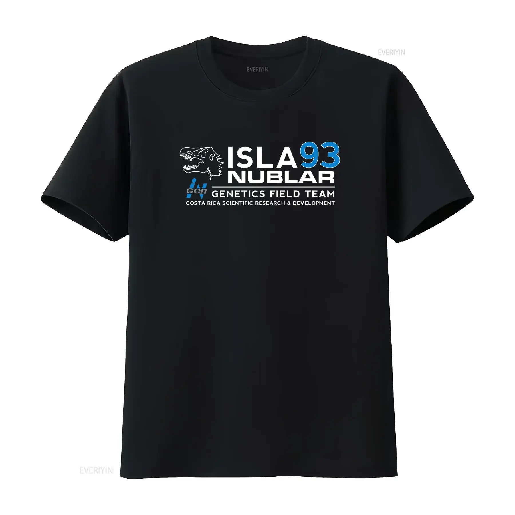 Mens Isla Nublar Jurassic Research Team T Shirt Movie Logo World Igen Retro Top for Casual Attire Slightly Streetwear vintage