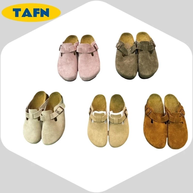 

Slippers Cowhide Velvet Advanced Texture Trendy and Comfortable 25 New Closed Toe Niche Dignified Temperament Easy A40214