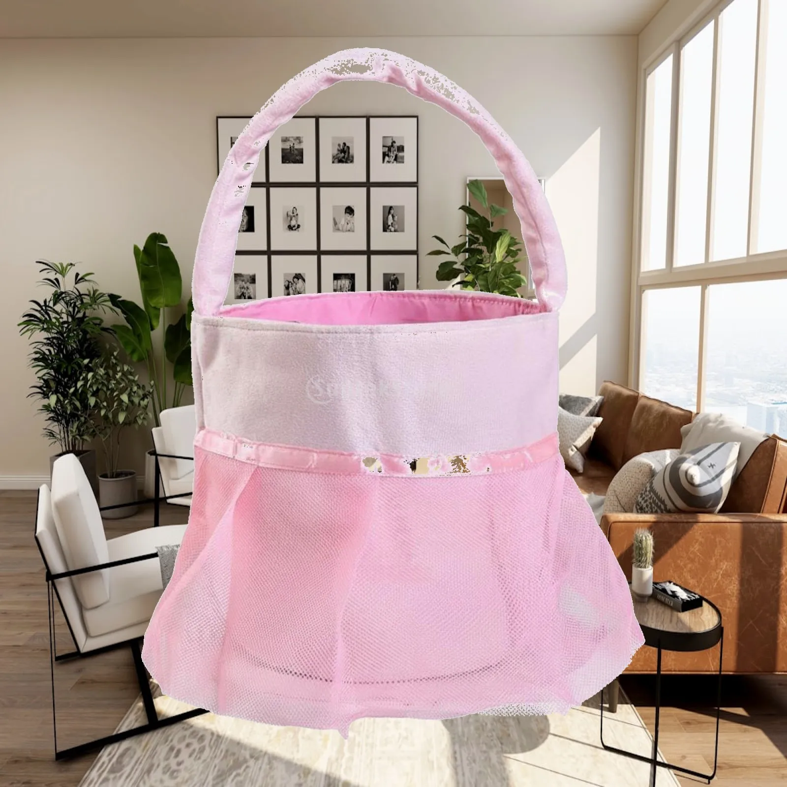Girl Ballet Theme Embroidery Basket for Easter Egg Hunt Dance Accessories Room Decoration