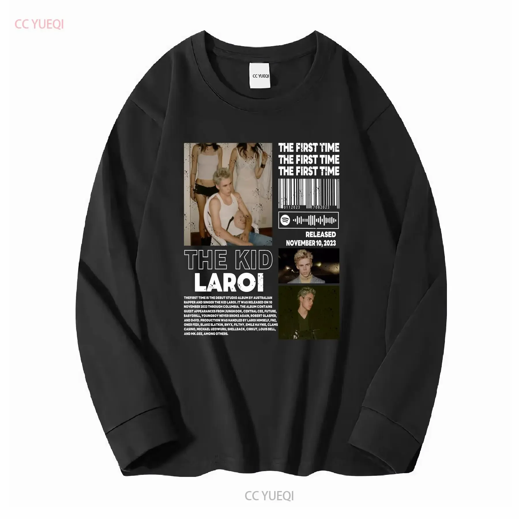 تي شيرت The Kid LAROI Merch ألبوم المرة الأولى 90s Rap بأكمام طويلة أو قصيرة عتيقة مغسولة ومريحة للجنسين كاجوال أوم #3