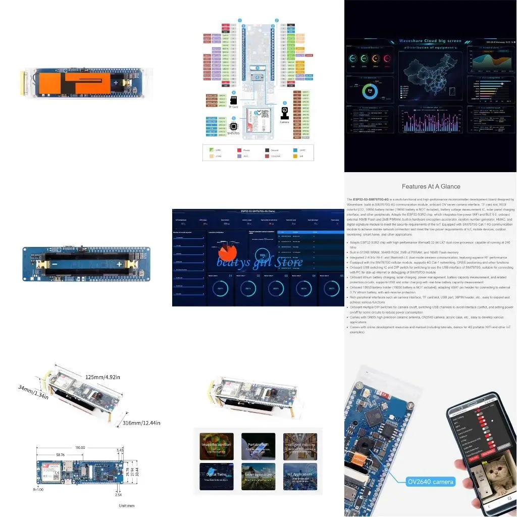 

C7AB ESP32S3 SIM7670G LTE Cat-1/WiFi 4G Development Board Bluetoothcompatible