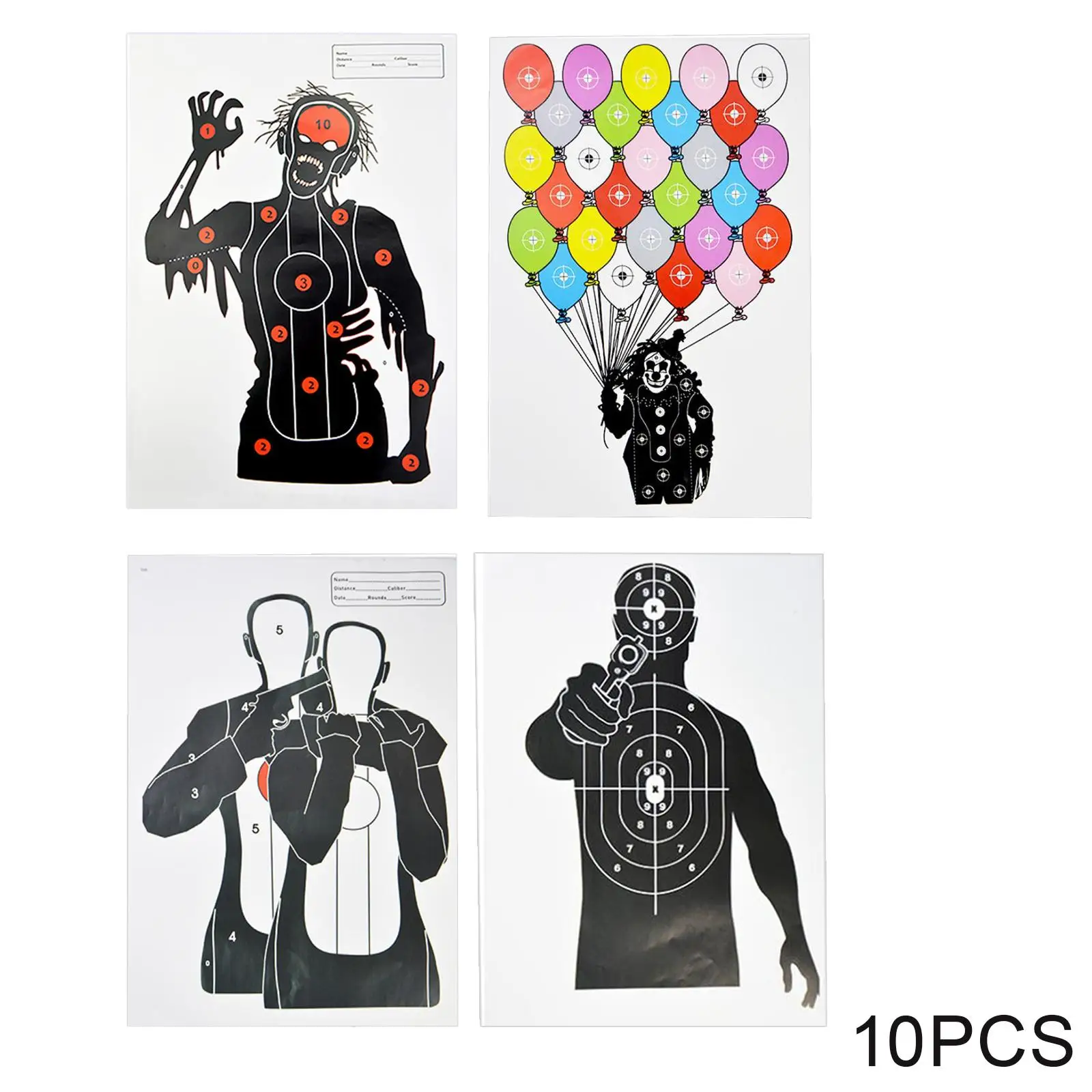 10Pcs Paper Silhouette Targets Fun Targets Indoor Outdoor 12