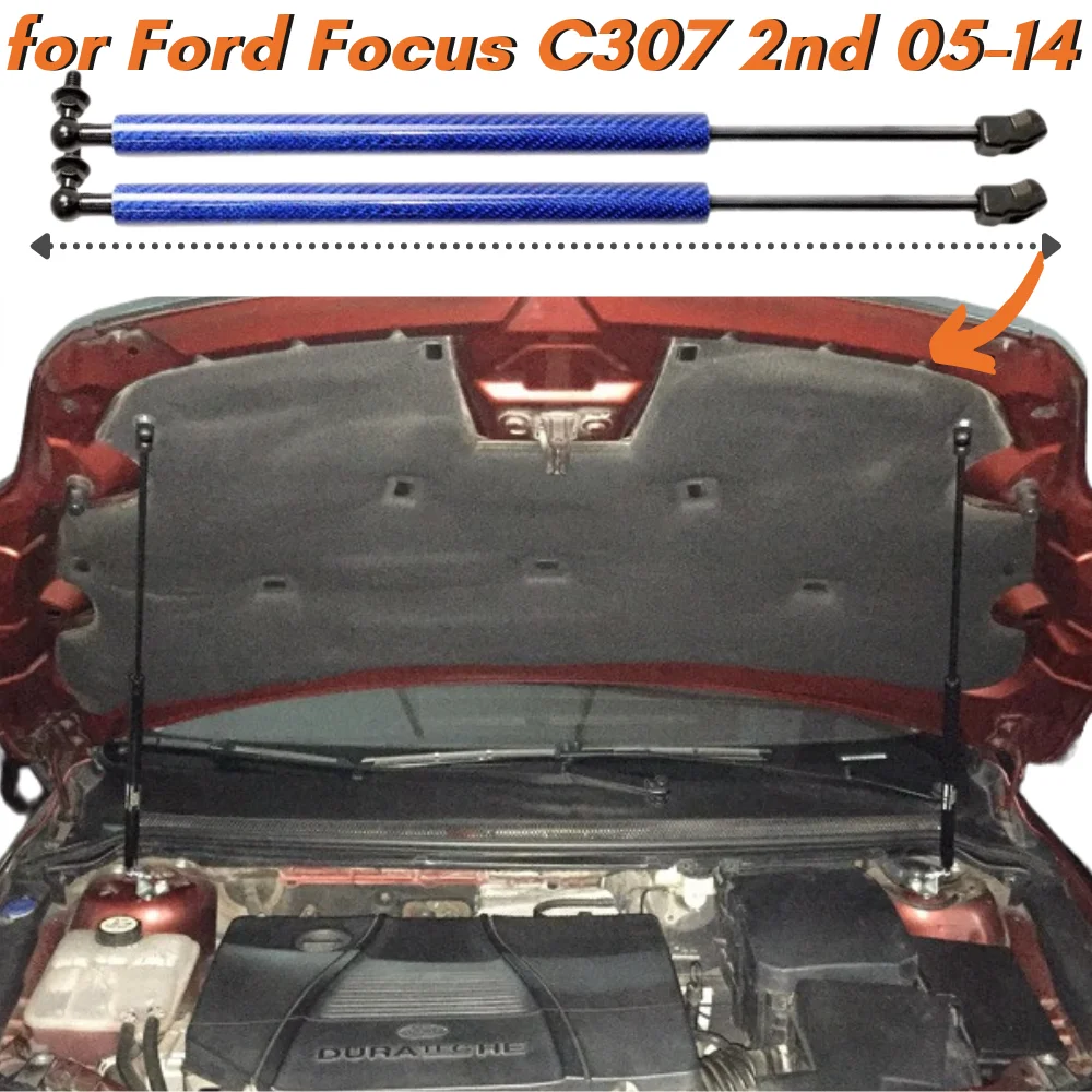 

Qty(2) Hood Struts for Ford Focus C307 2nd 2005-2014 Front Bonnet Modify Gas Springs Shock Absorbers Lift Supports Dampers