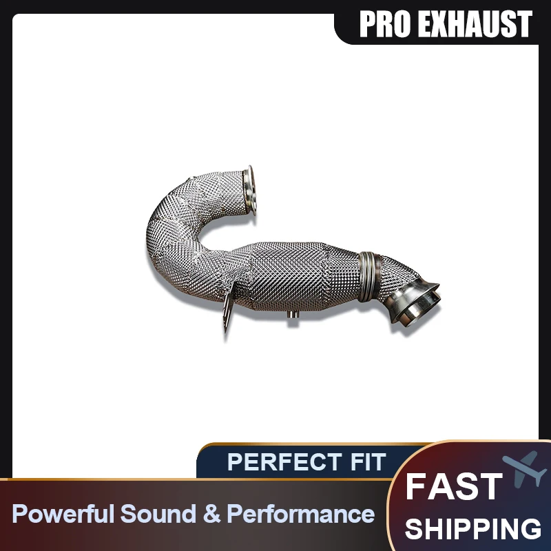 

PRO SS304 Downpipe Exhaust Header Heat Insulated Straight-Through for Mercedes-Benz M256 GT50/GT53/GLE53/E53/E450 3.0T Vehicles