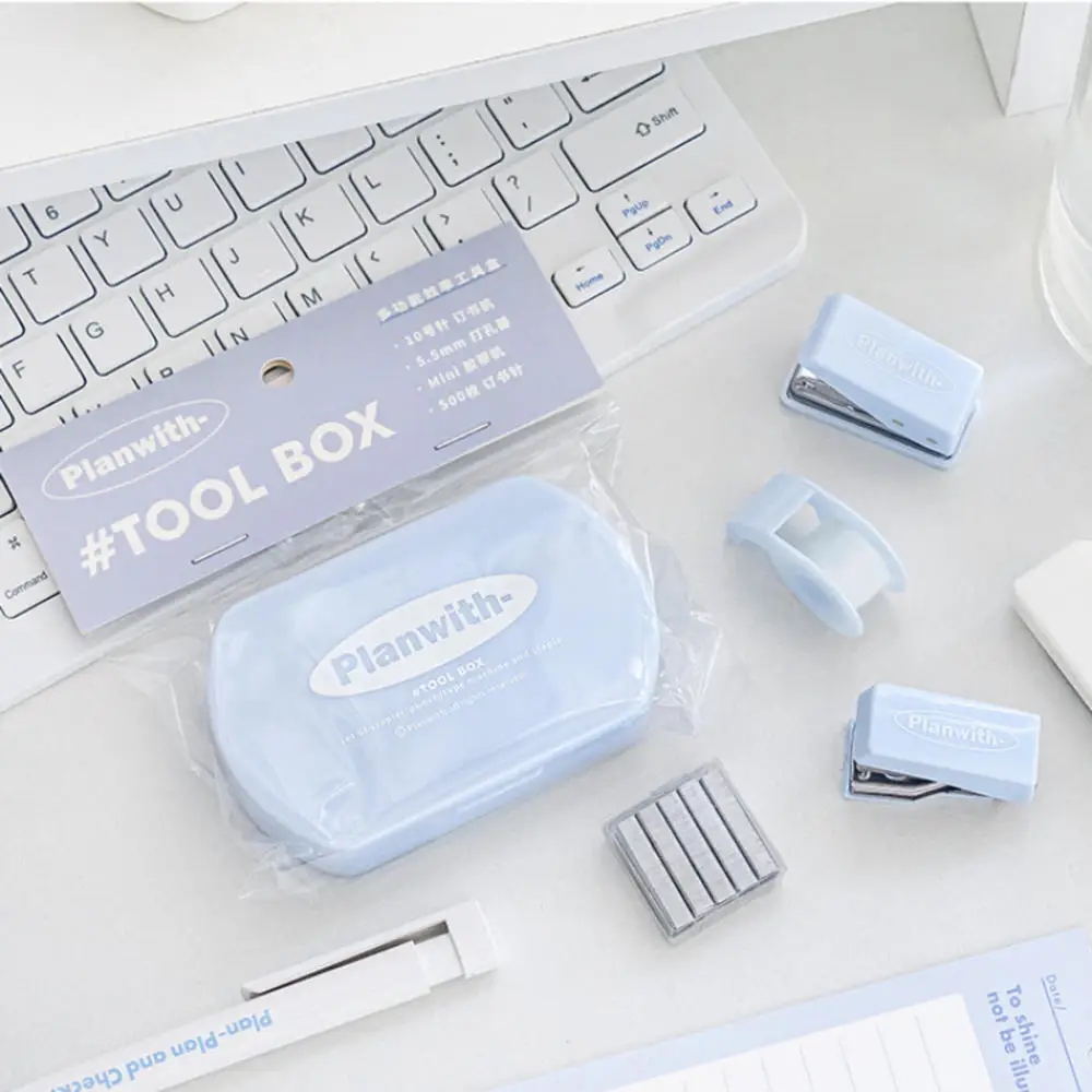 Stapler Punching Machine Tape Machine Three In One Tool Manual Ledger Tool Box Multi-functional Binding Tool School Supplies