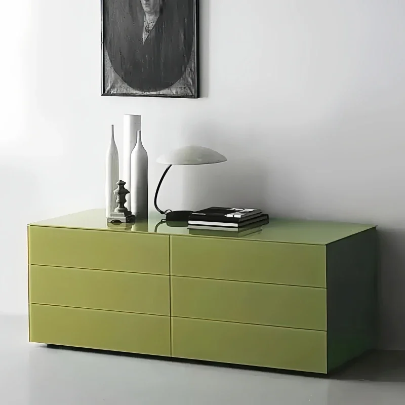 Light luxury bedside table glass solid wood high-grade small bedside table modern simple storage drawer short cabinet