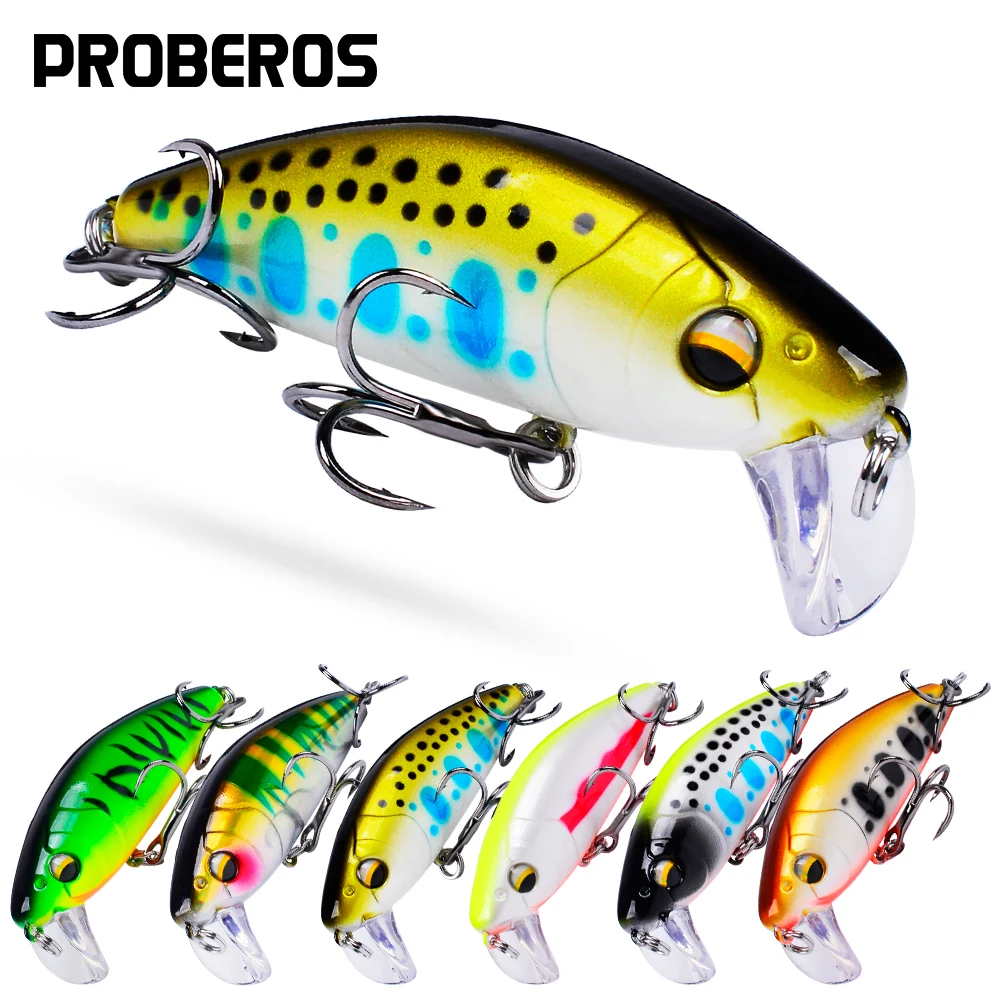 

Proberos 1PCS Minnow Lures CrankBait Hard Fishing Lures Bait Set Life-Like Swimbait Deep Diving Sinking Lures with Treble Hoo