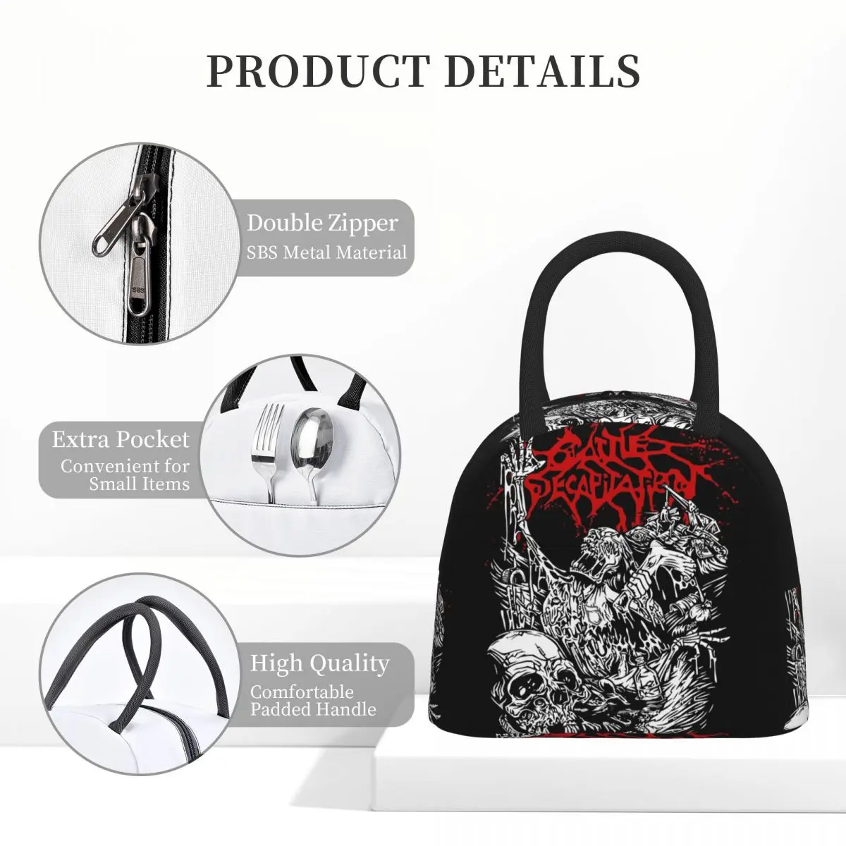 

Cattle Decapitation Design Insulated Lunch Bag for Women Office Cooler Thermal Food Box Tote Leakproof Lunch Boxes Container