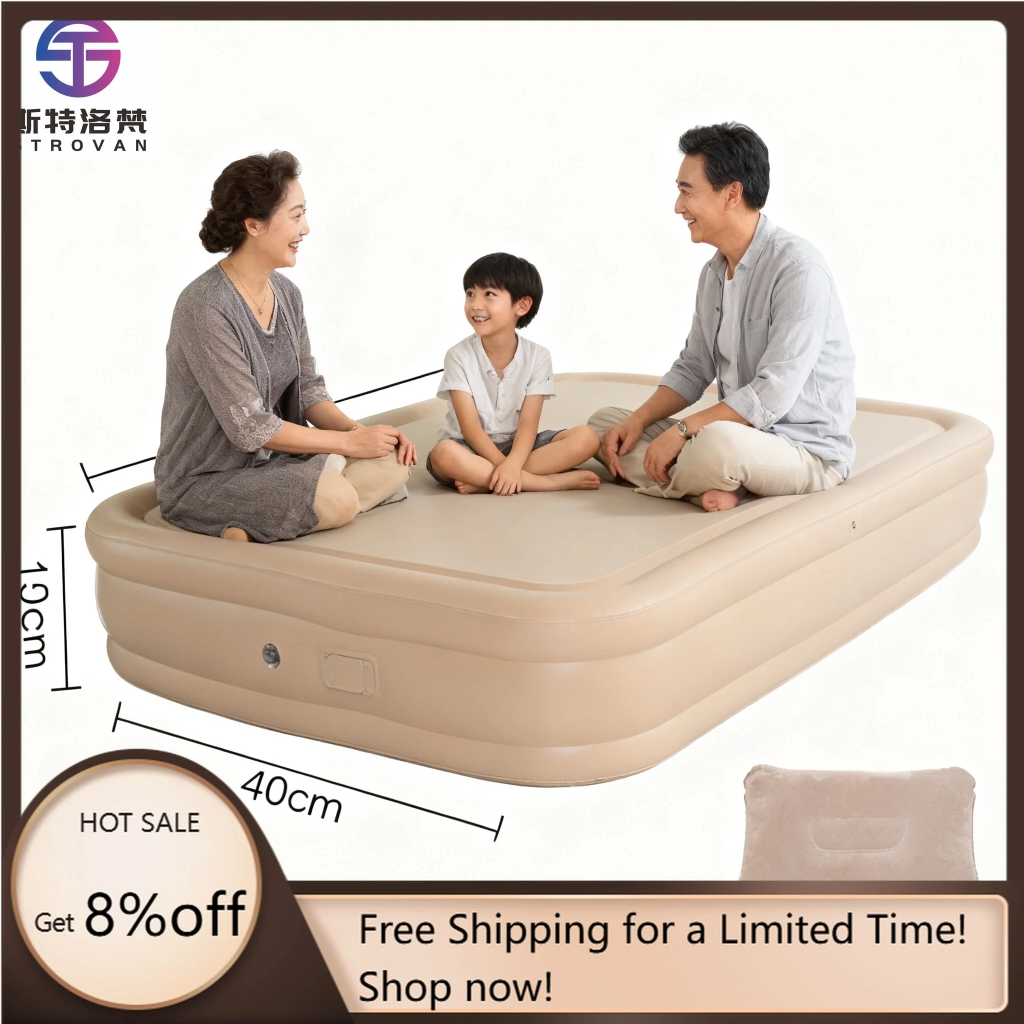 

STLF WJW Double Self-Inflating Modern Foldable Camping Mattress-Portable Extra Thick Airbed with Textured Support for Outdoor