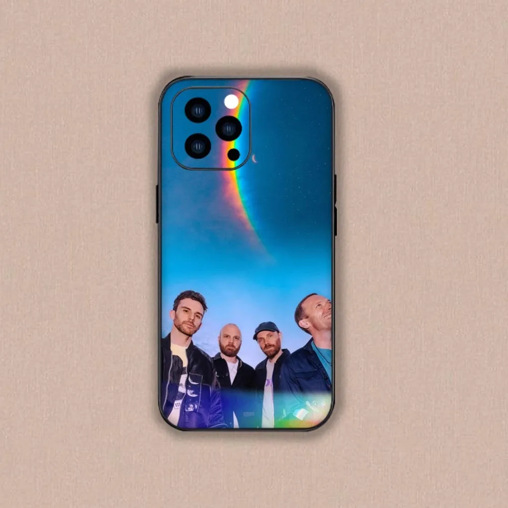 Moon Music Coldplay Band Phone Case For iPhone Mini 11 12 13 14 15 Plus Pro Max XR XS Black Shell