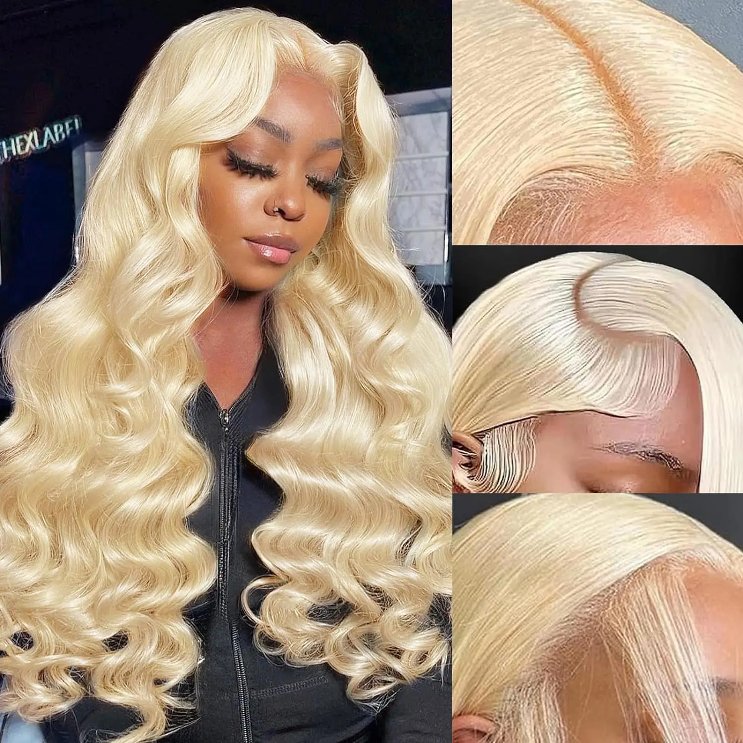 

613 Blonde HD Human Hair Lace Frontal Wig Body Wave 13x4 Lace Front 100% Human Hair Wigs For Women 30inch Brown Red Highlight