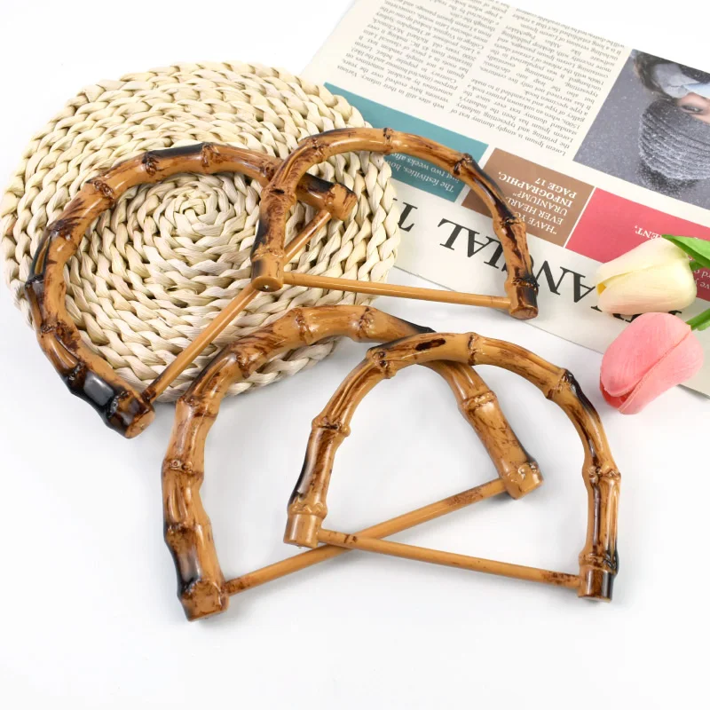 2/4/10Pcs 10.5/12cm Plastic Faux Bamboo Bag Handle for Women Handbags Woven-bag Purse Frame DIY Replace Handles Bags Accessories